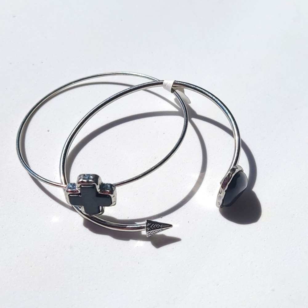 Silver tone bracelets
